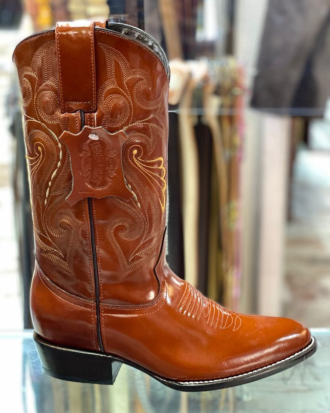 Bota Vaquera Clasica Piel De Camaleon Cognac Indomable's