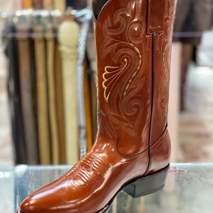 Bota Vaquera Clasica Piel De Camaleon Cognac Indomable's